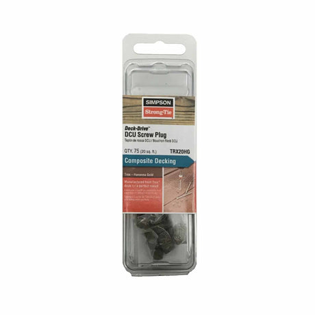 Simpson Strong-Tie TRX20HG Deck-Drive Composite Decking Screw Plug - Trex Havana Gold (75 Pack)