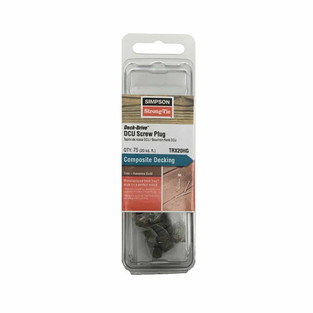 Simpson Strong-Tie TRX20HG Deck-Drive Composite Decking Screw Plug - Trex Havana Gold (75 Pack)