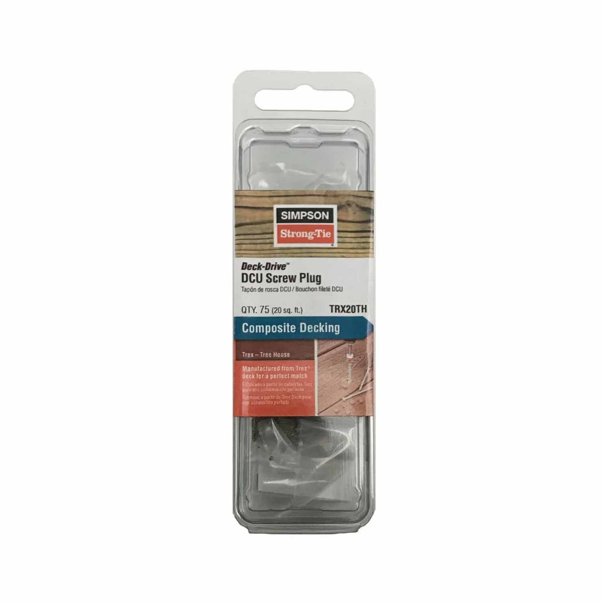 Simpson Strong-Tie TRX20TH Deck-Drive Composite Decking Screw Plug - Trex Tree House (75 Pack)