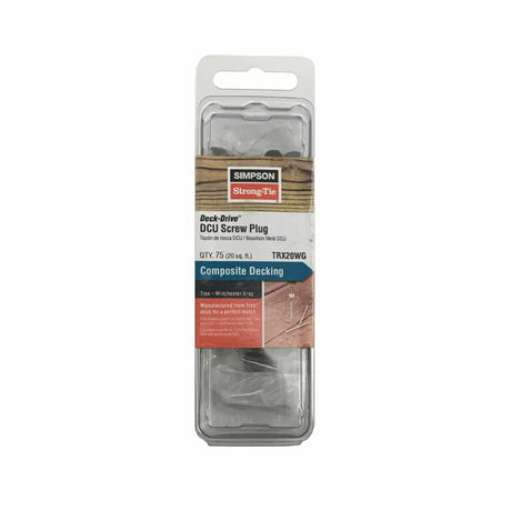 Simpson Strong-Tie TRX20WG Deck-Drive Composite Decking Screw Plug - Trex Winchester Gray (75 Pack)