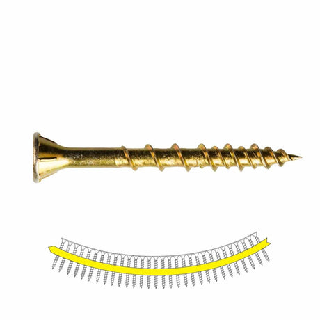 Simpson WSV134S Quik Drive Collated Subfloor Screw #9 x 1-3/4 in. Yellow-Zinc T-25 (2000 Pack)