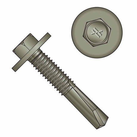 Simpson Strong-Tie XLQ114B1224-2K Strong-Drive (#12 x 1-1/4") XL Large-Head Metal Screw, 5/16 Hex, Quik Guard Coating (2000 Pack) - 2